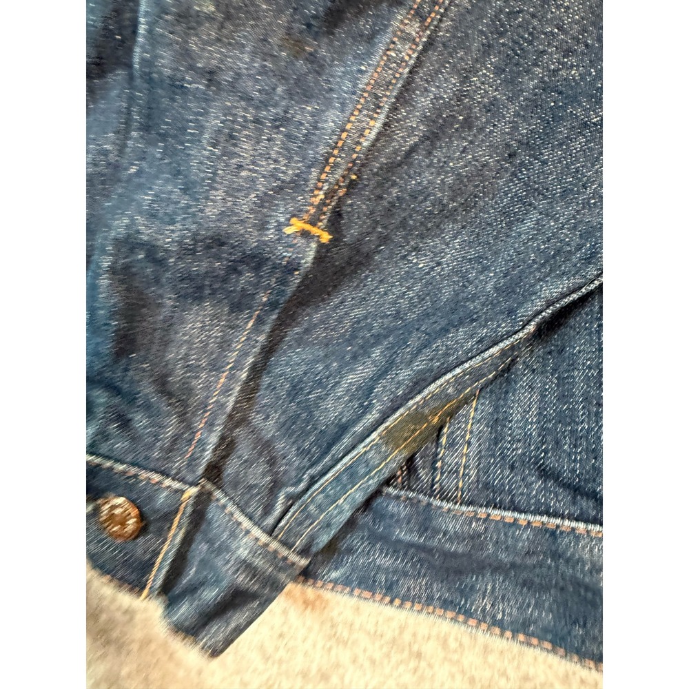 Vintage Levis 70505-0217 Orange Tab Denim Trucker Jacket Indigo Blue Size 36 - Picture 6 of 9